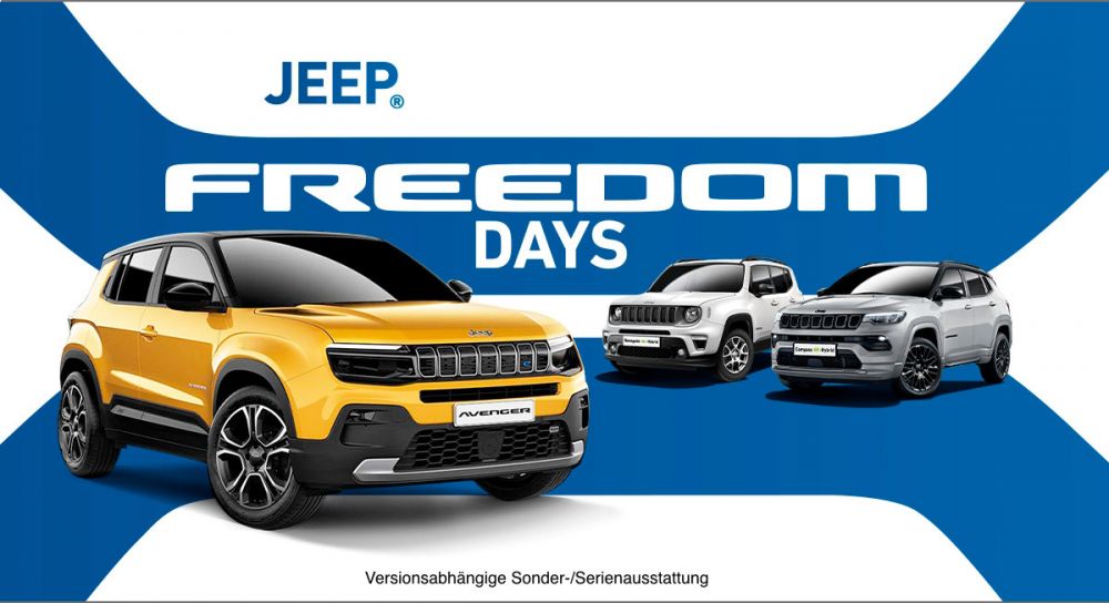 Jeep Freedom Days: Der neue Jeep Avenger ab 329€ mtl. leasen
